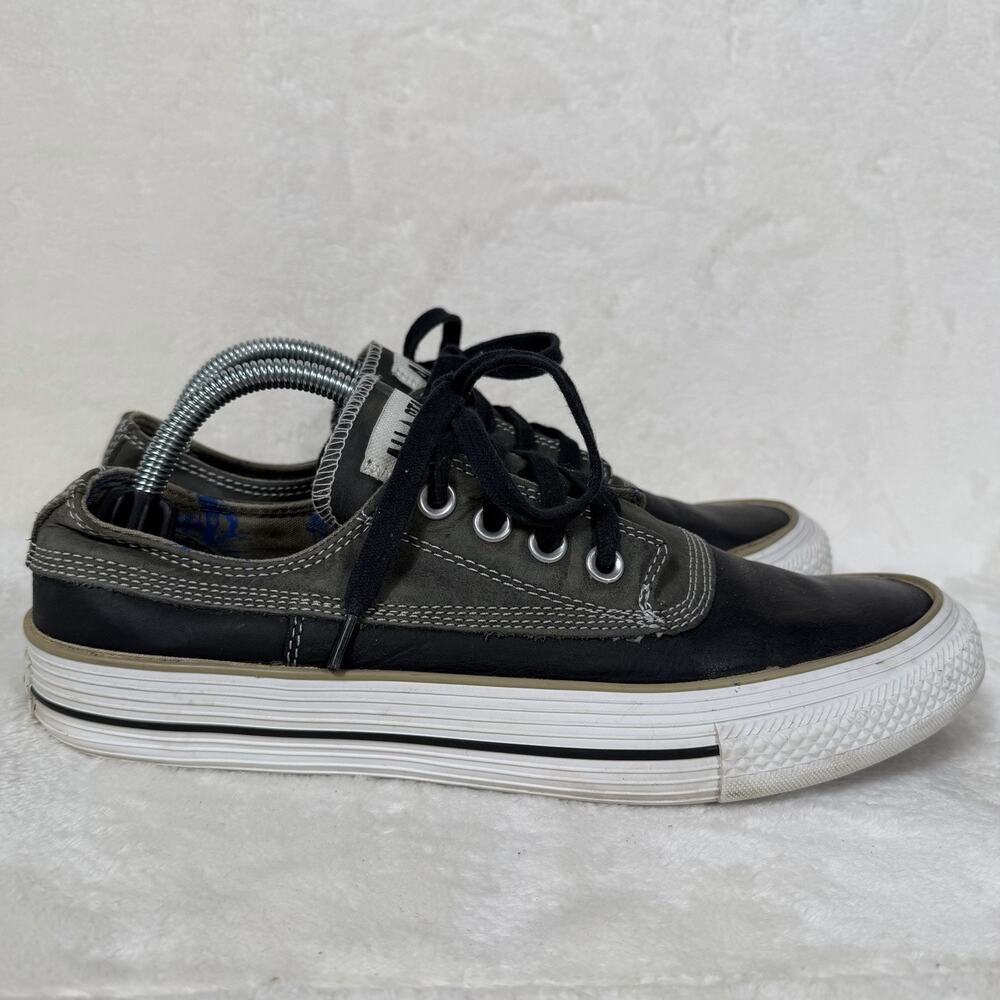 Converse All Star Leather Duck Boot Low Top Sneakers Black Gray Mens 9/Womens 11 - Picture 6 of 14
